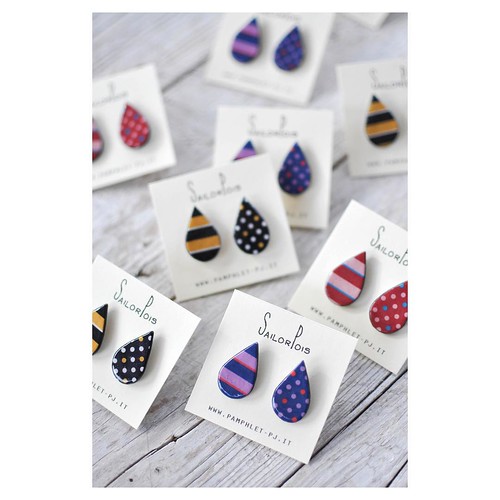 Sailor Pois Paper Earrings by Pamphlet