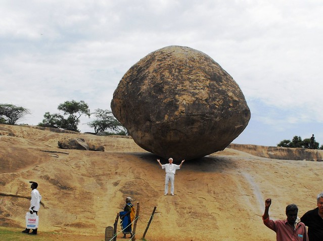 Krishna's Butter Ball – A Balancing Rock, Mahabalipuram, Tamil Nadu, June 2010