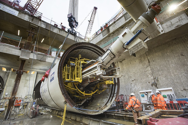 TfL Image - Northern Line Extension: Lowering of the tunnel boring machines