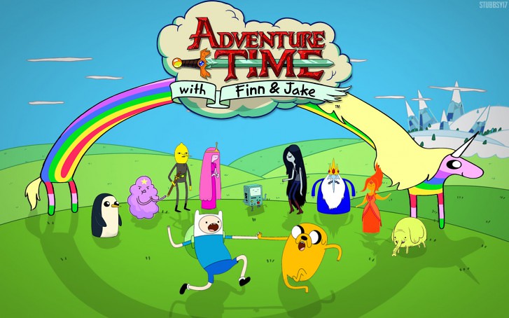 Adventure Time logo with main characters