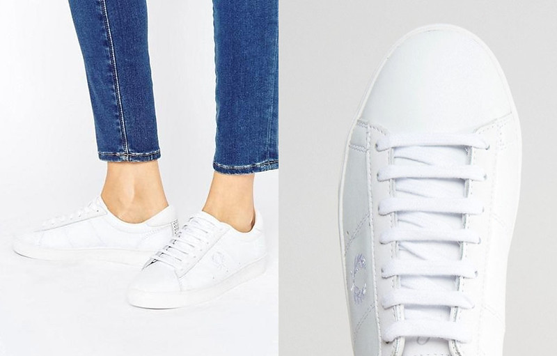 Capsule Wardrobe Pieces - 16 Classic White Sneakers to Shop Fred Perry White Spencer Leather Trainers