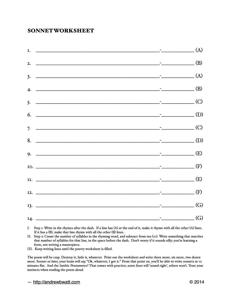 modern sonnet examples iambic pentameter