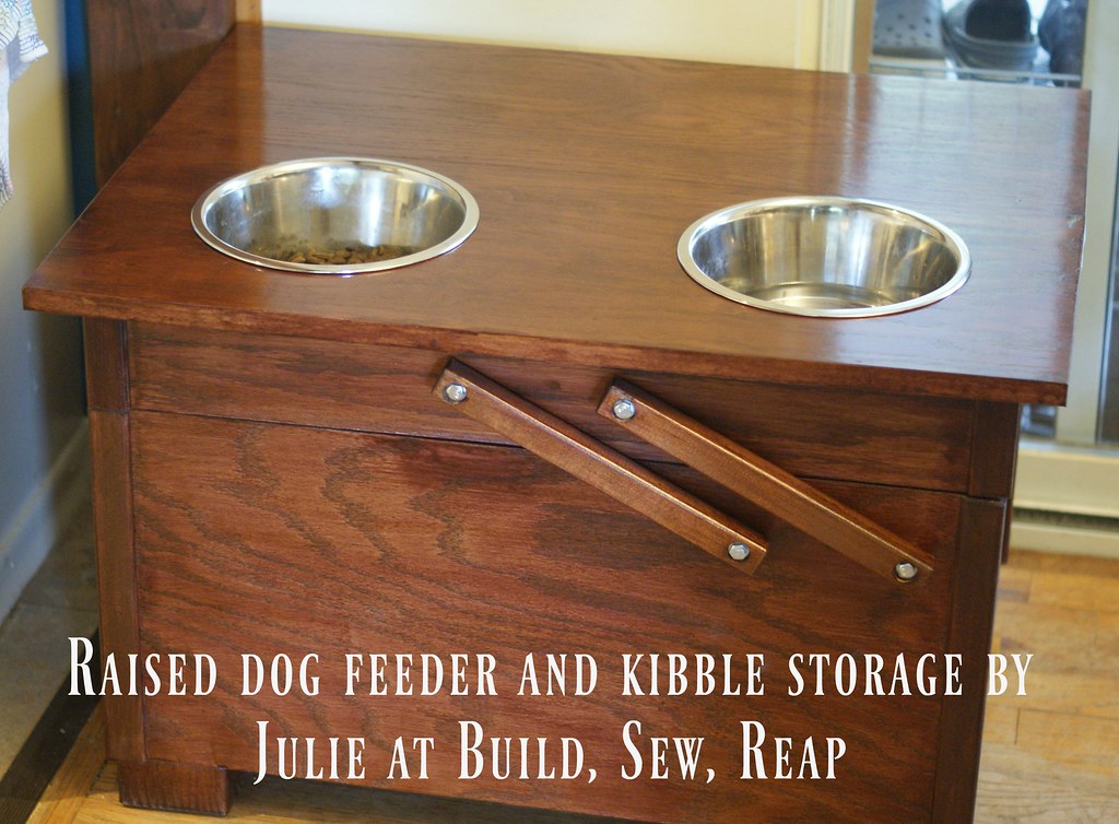 Raised Dog Feeder and Kibble Storage