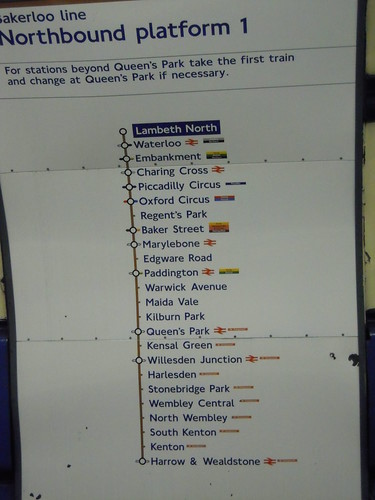 Bakerloo line Northbound Platform 1 sign - Your Guide to the London Tube