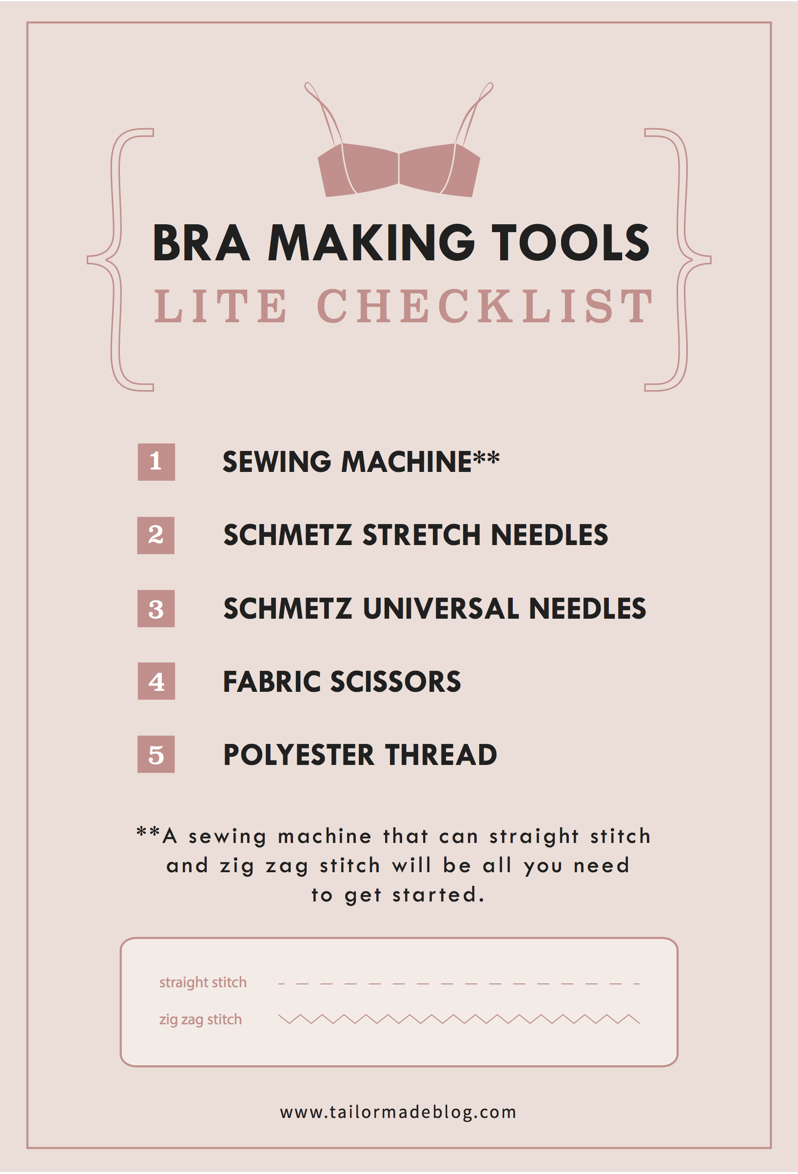 bra making tools checklist basic bra making tools what tools do I need to get started in bra making
