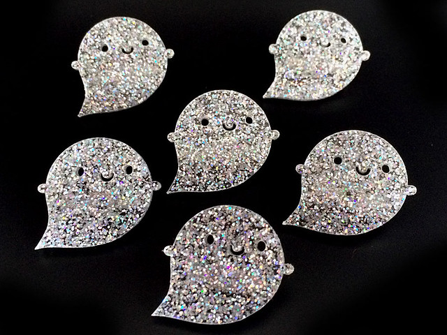 Limited Edition Glitter Ghost Brooches