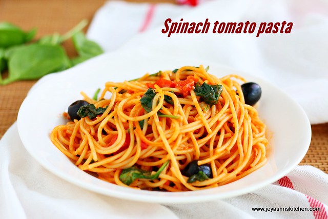 Spinach -tomato- pasta