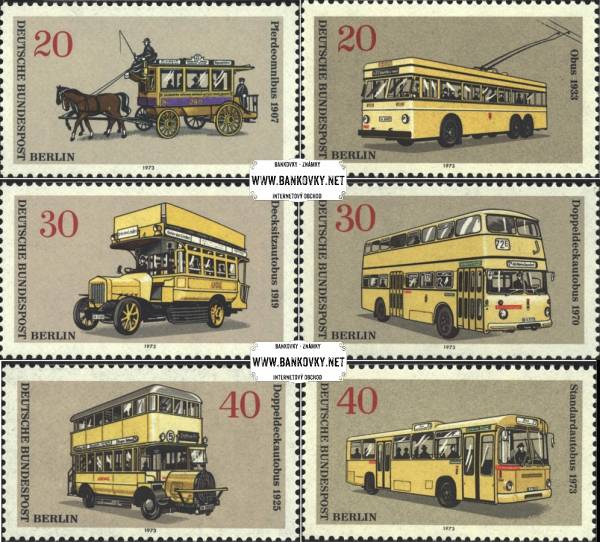 Známky Západný Berlín 1973 Autobusy, nerazítkovaná séria
