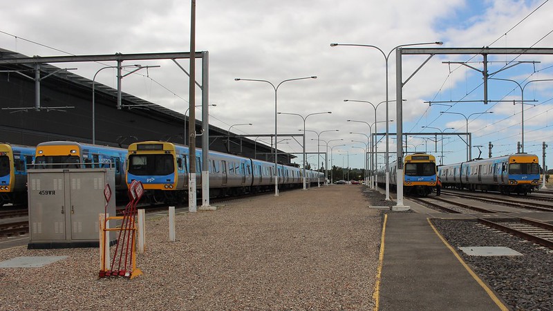 Comeng trains at Craigieburn TMF