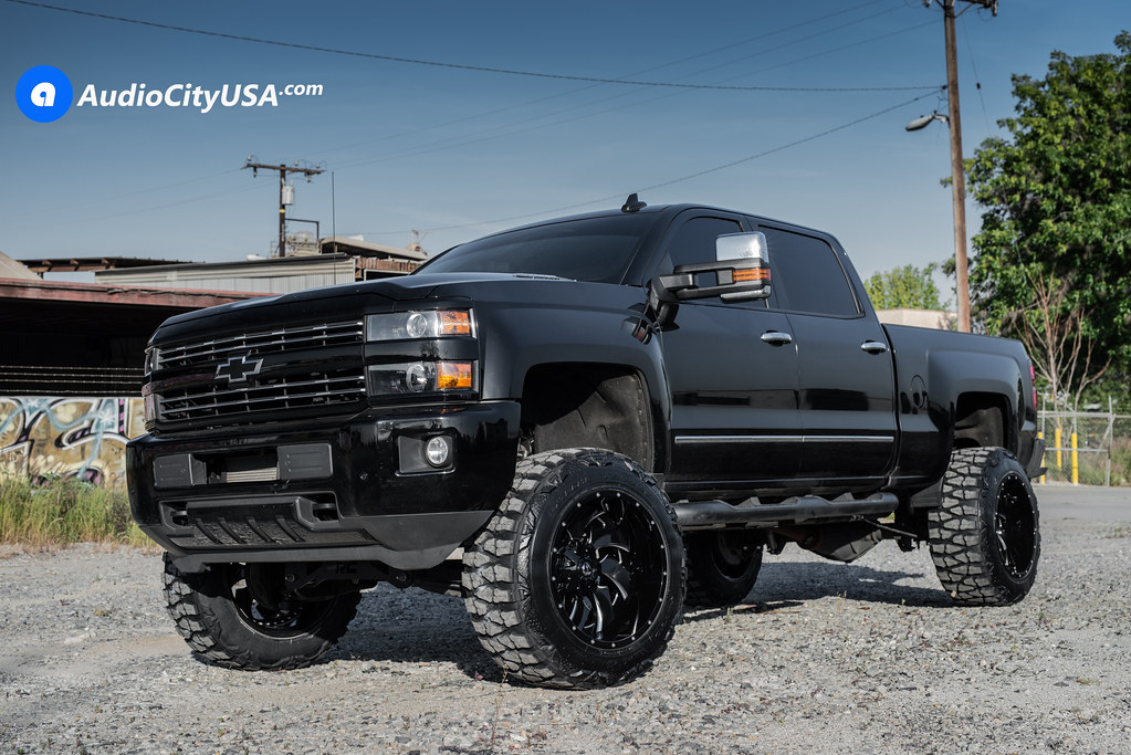 22x14 Fuel Wheels Cleaver D239 Black | 2016 Chevy Silverado 2500 ...