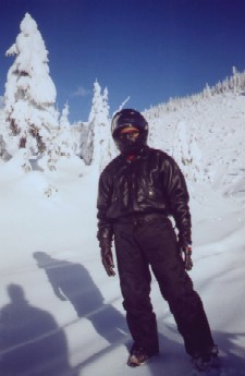 Photo: Jay on snowmobiling trip - Dec 1996