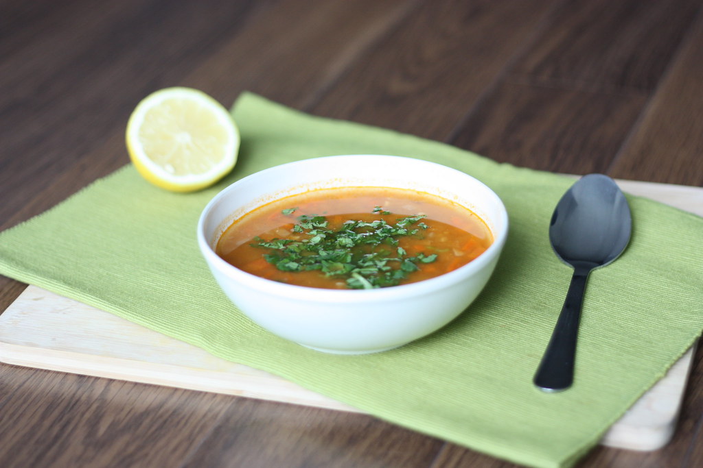 red lentil soup with lemon