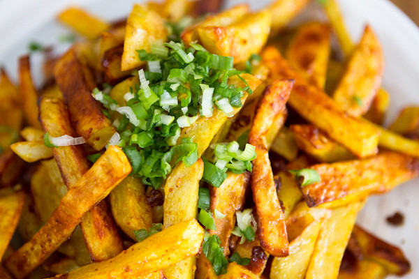 Baked Fries with Curry Miso Chili