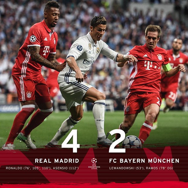 Champions League - Cuartos de Final (Vuelta): Real Madrid 4 - Bayern de Múnich 2 (6-3)