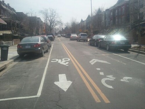 Contraflow bicycle lane, DC