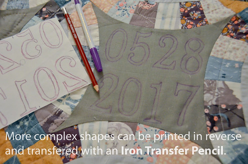 A more complex design can be reverse-printed from the computer, and then transferred with a heat transfer pencil