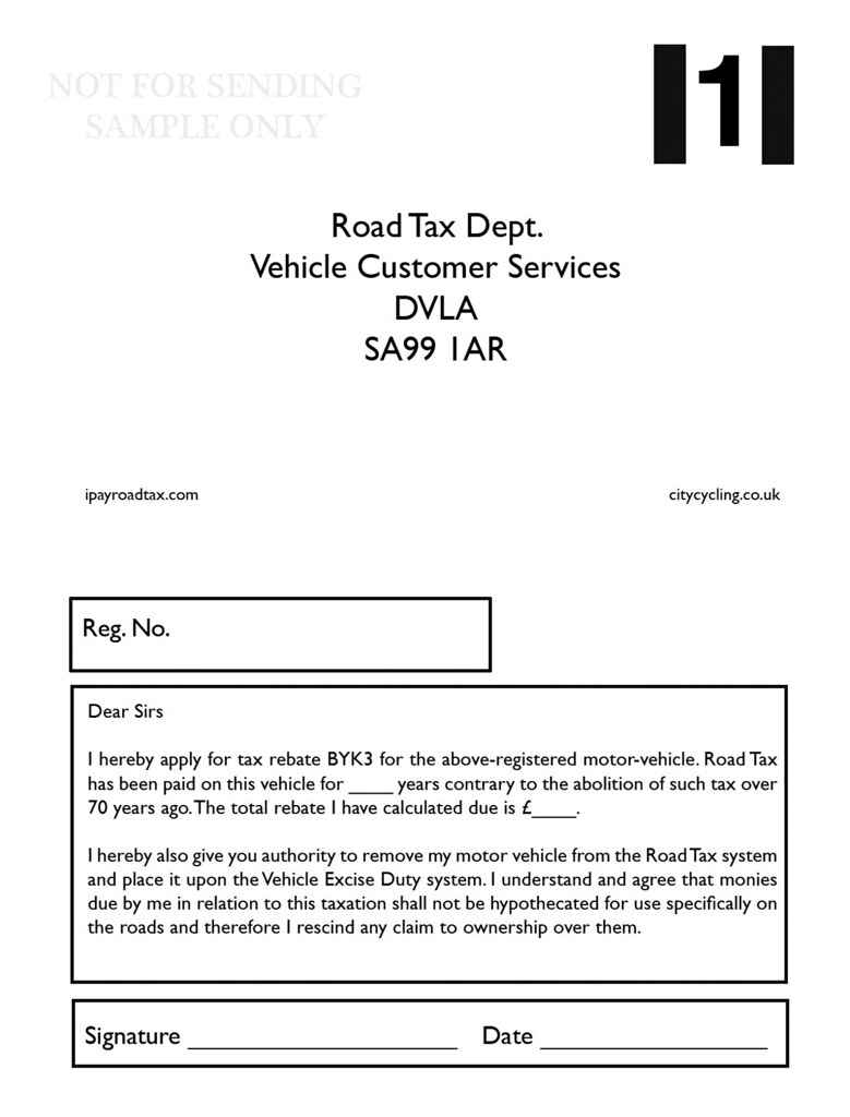 BYK3 Spoof road Tax Rebate Letter Artwork By urbancyc Flickr