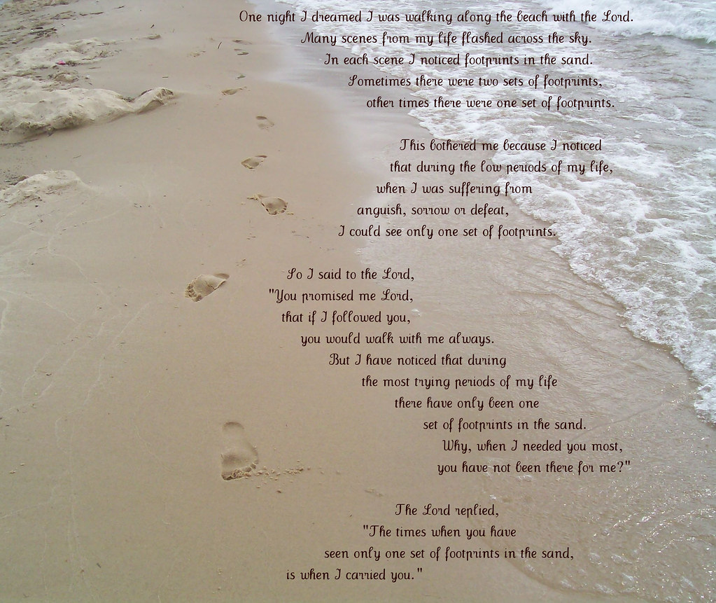 Footprints in the Sand | Poem by Mary Stevenson. This is in … | Flickr