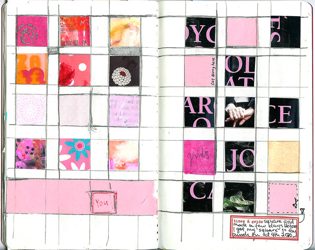 the Sketchbook Project | Pink Grids and lines
