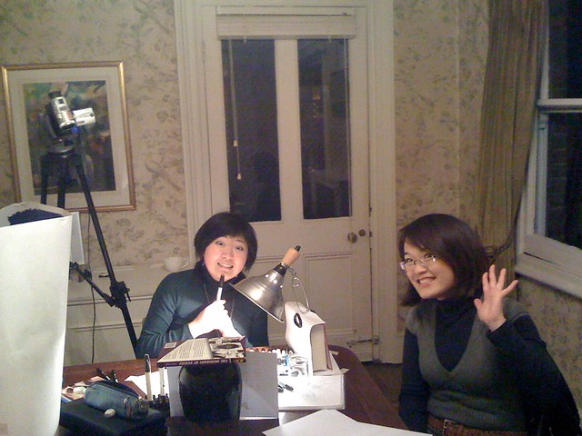 Nana Li and Faye Yong recording their 'how to' videos