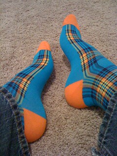 plaid, orange and blue | socksarethebest | Flickr