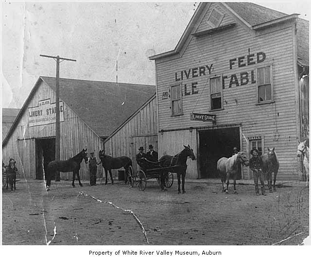Clark's Livery Stable, exterior, Kent, ca. 1910