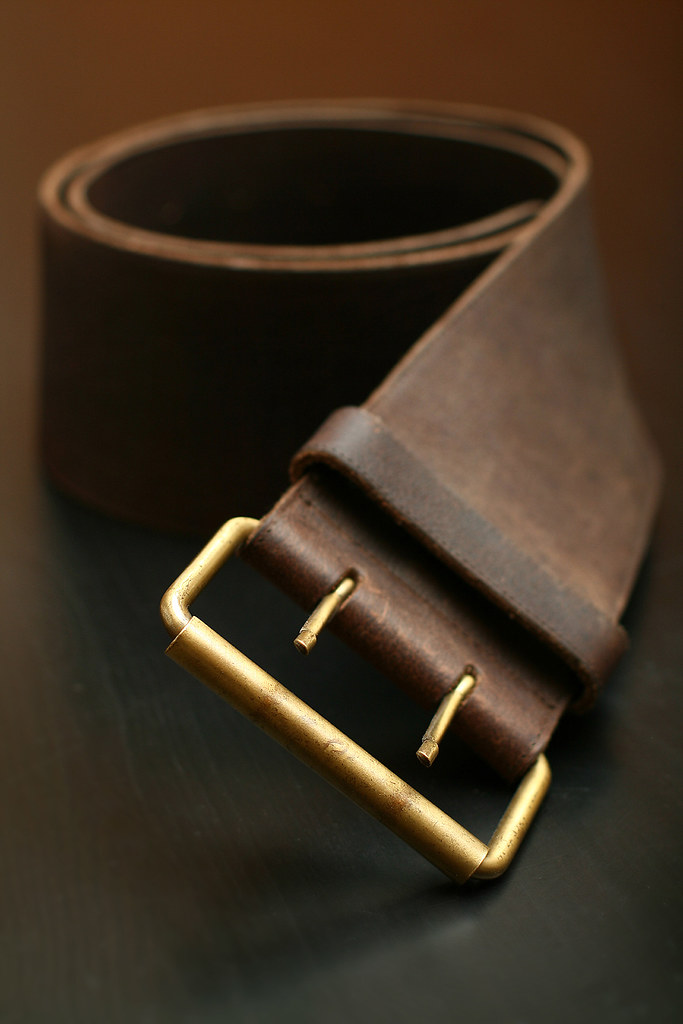 Wide leather belt | 3-inch wide tan natural leather belt wit… | Flickr