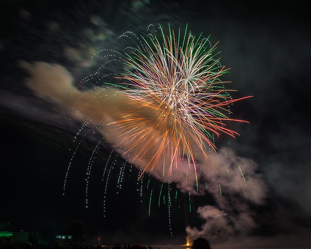 Night, Fireworks, Smoke, July 4th, Kewaunee, WI