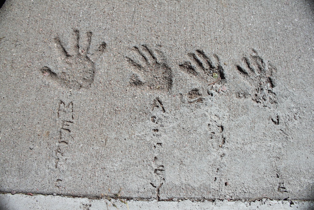 Hand Prints in Cement | These are my and my sisters' hands a… | Flickr