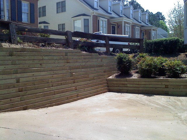 pressure treated timber retaining wall | Flickr - Photo ...