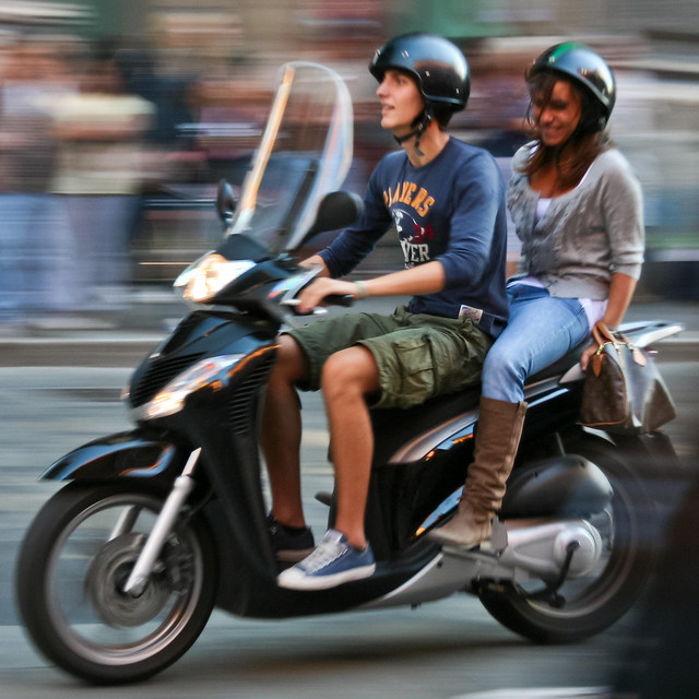 Couple Riding Scooter, Bologna
