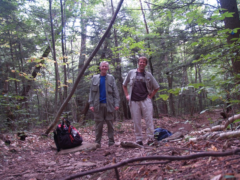 My brother and I pose for a timer shot on the Jimmy Dolan Notch Trail