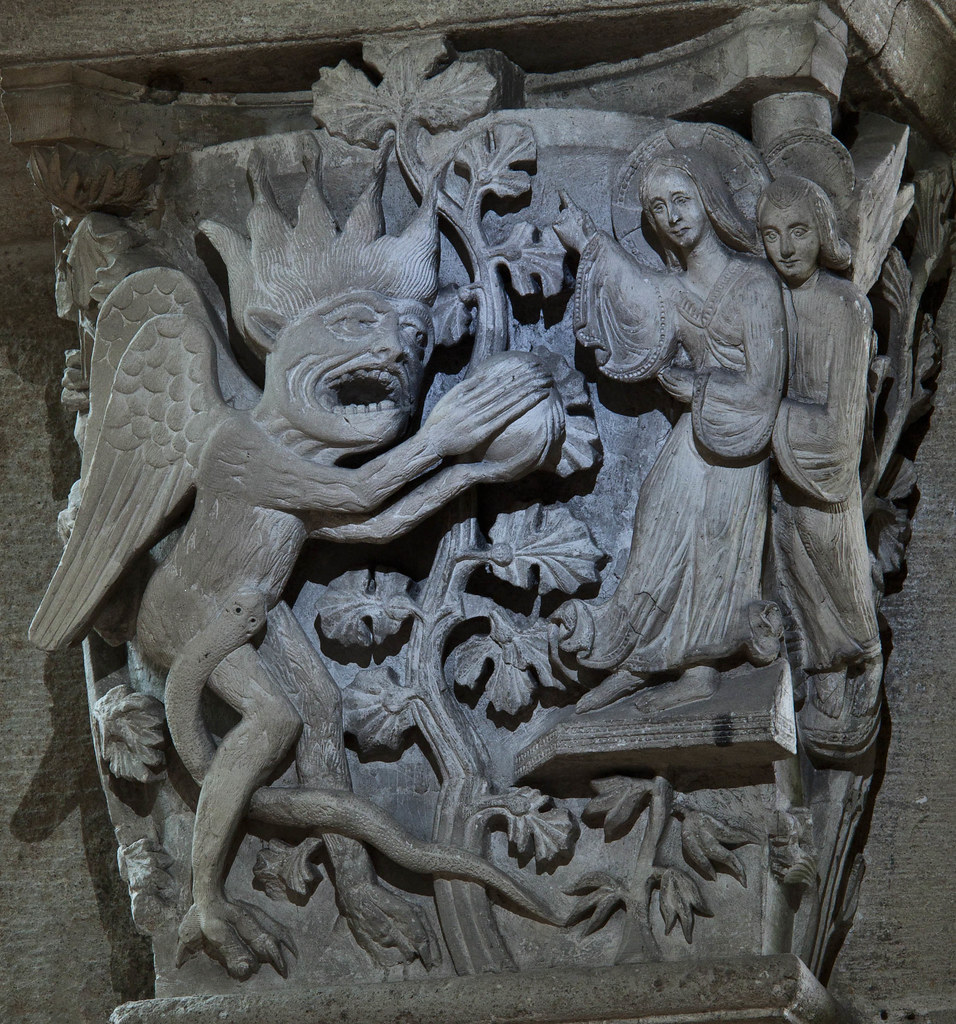 Autun Cathedral Nave Capital - The Temptation of Christ (1… | Flickr