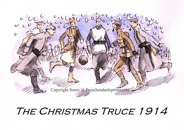 The Christmas Truce 1914 card design-from passchendaelepri 