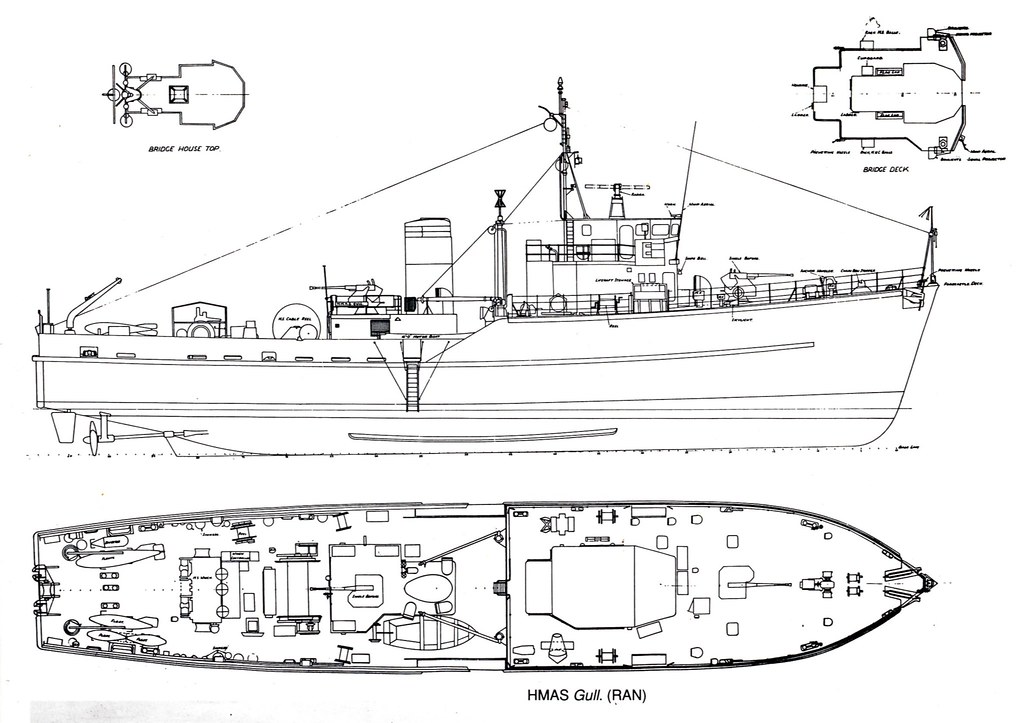 RAN Plans of the Bird or Ton Class minesweeper HMAS Gull ...