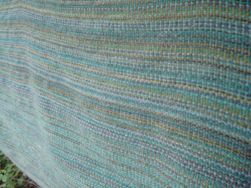 Woven fabric | Mixed green warp with light grey weft | Emma Jane Hogbin ...