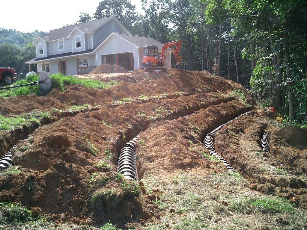 Leach field for septic tank