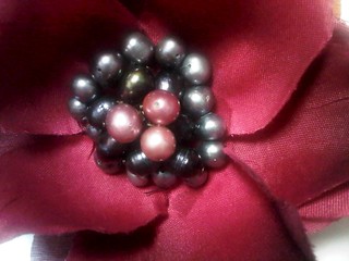 WORK IN PROGRESS: Fabric Flower Brooch with Freshwater Pearls