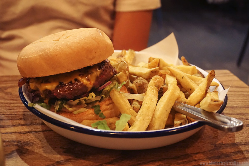 Gluten free burger and rosemary chips from Honest Burgers | Gluten free Shoreditch guide | Gluten free London | Brick Lane | Old Street | Spitalfields | Hoxton | East London