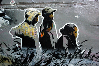 Aboriginal kids stencil | Melbourne alleyway grafitti | Flickr