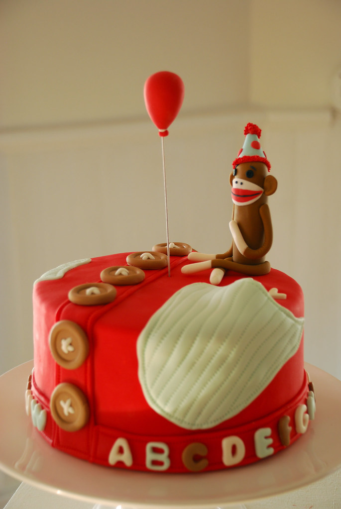 Sock Monkey Birthday Cake | This was a sock monkey cake for … | Flickr