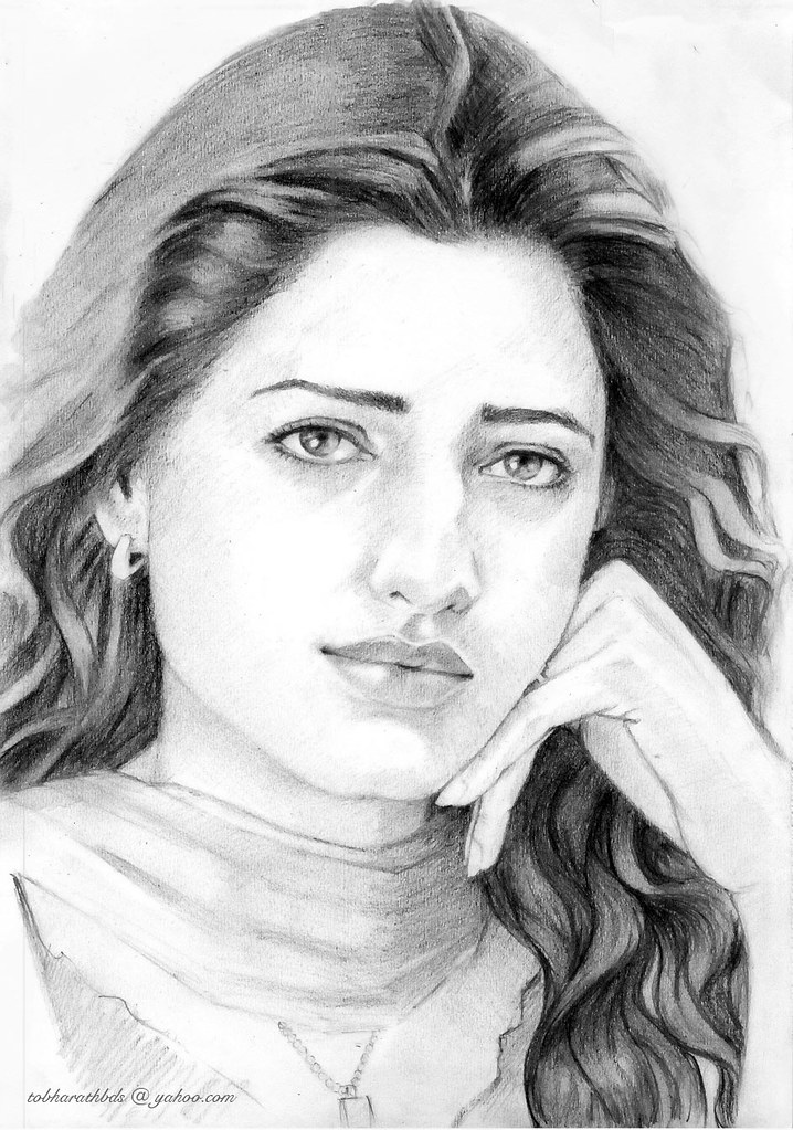 Tamannaah Bhatia pencil drawing bharath reddy Flickr