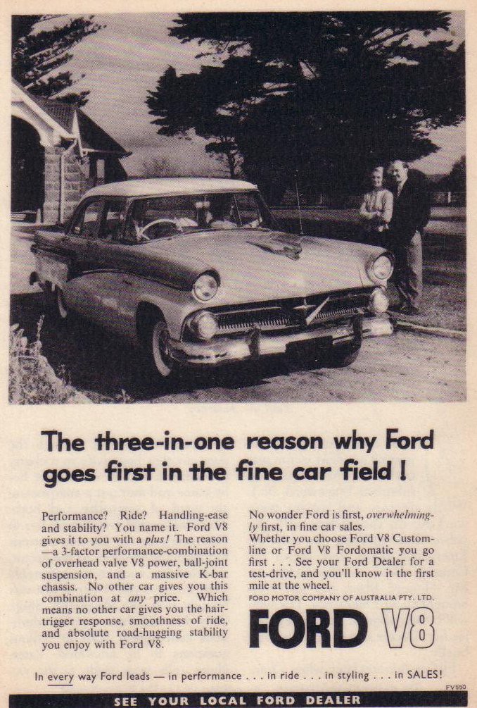 1958 Ford Customline V8 Star Model Ad | Last of the Ford Cus… | Flickr