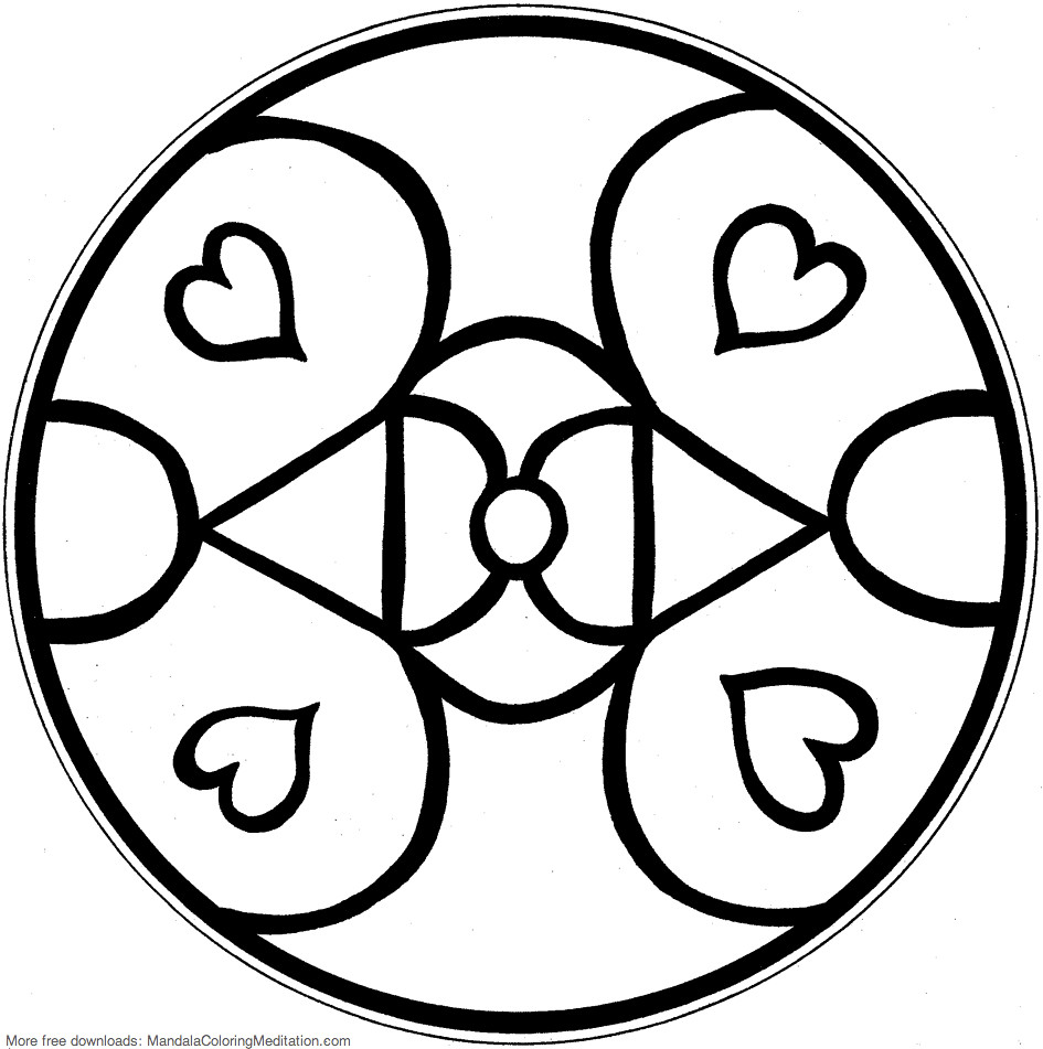 Download 144+ Mandala With Hearts Coloring Pages PNG PDF File