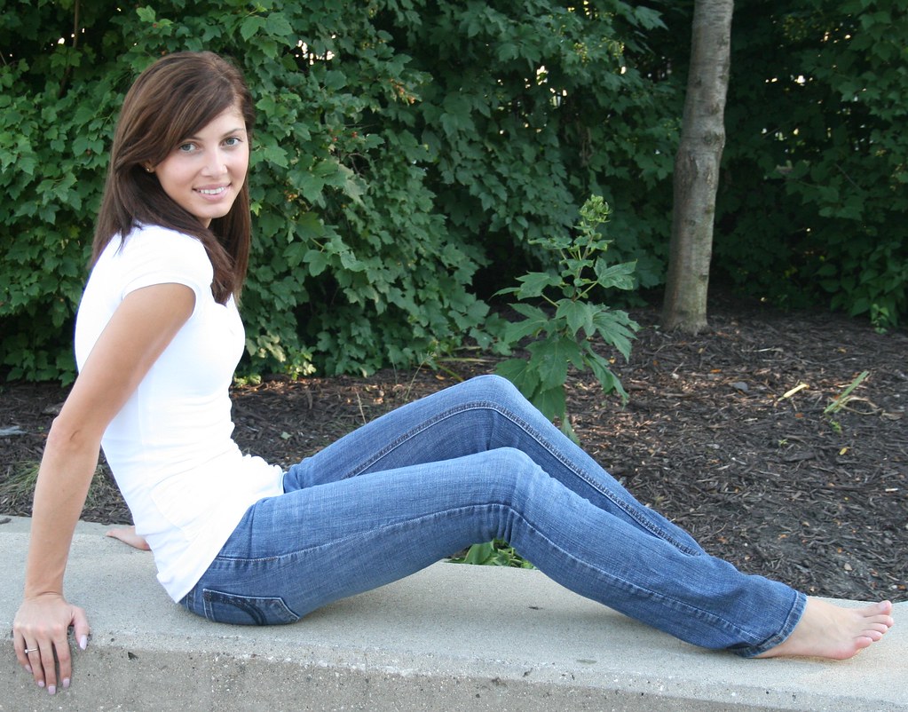 Beautiful Brunette in Blue Jeans and White Top | 7-10-2010, … | Flickr