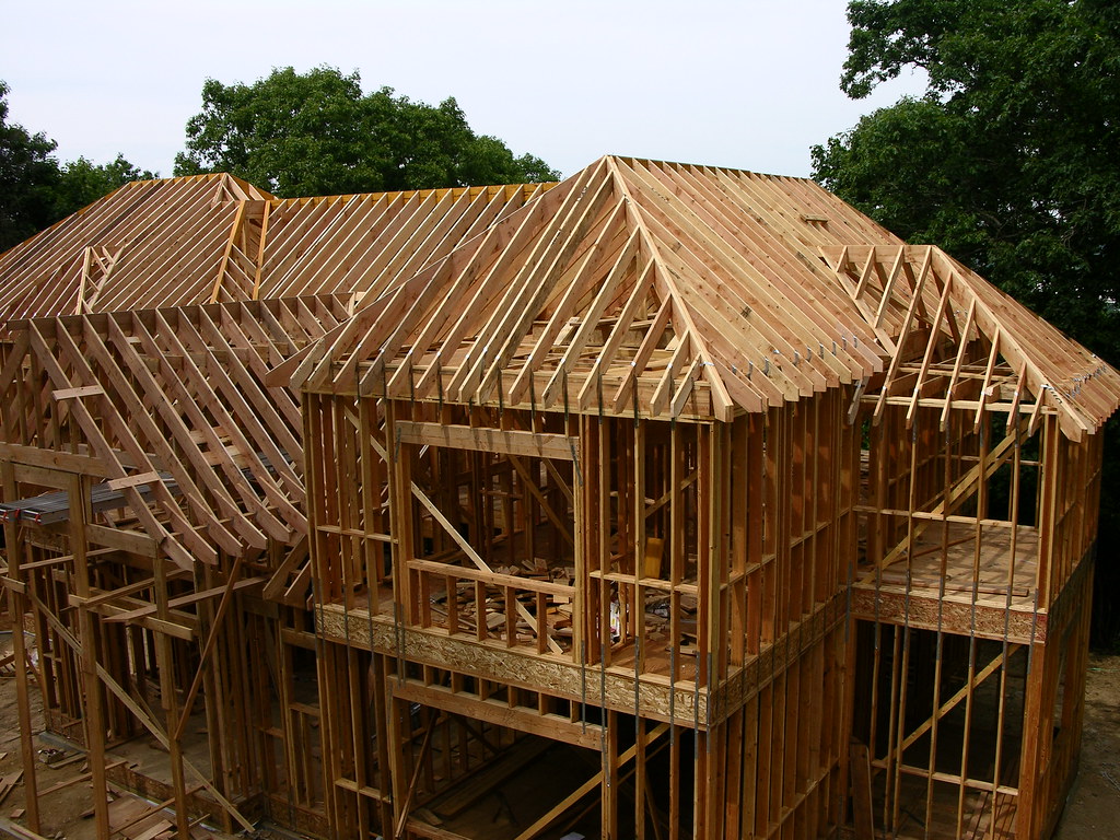wood frame roof construction | Darren Moore | Flickr
