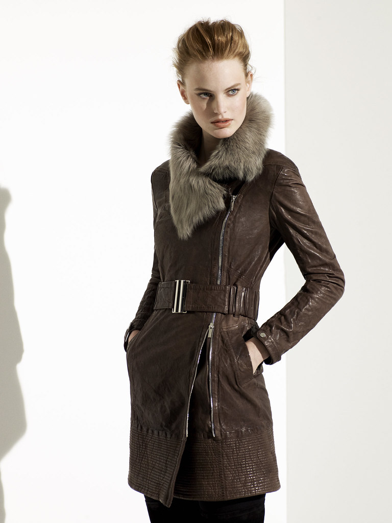 Leather Coat with Fur Trim | Available in September this was… | Flickr