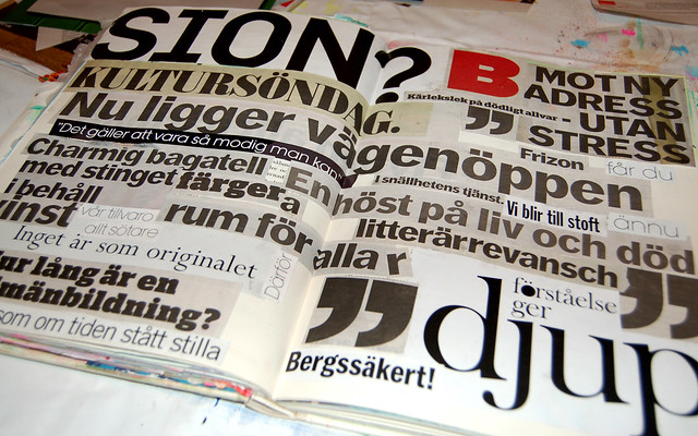 Found typography from the newspaper
