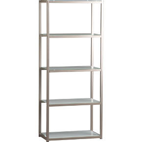 Metal Bookcase With Glass Shelves