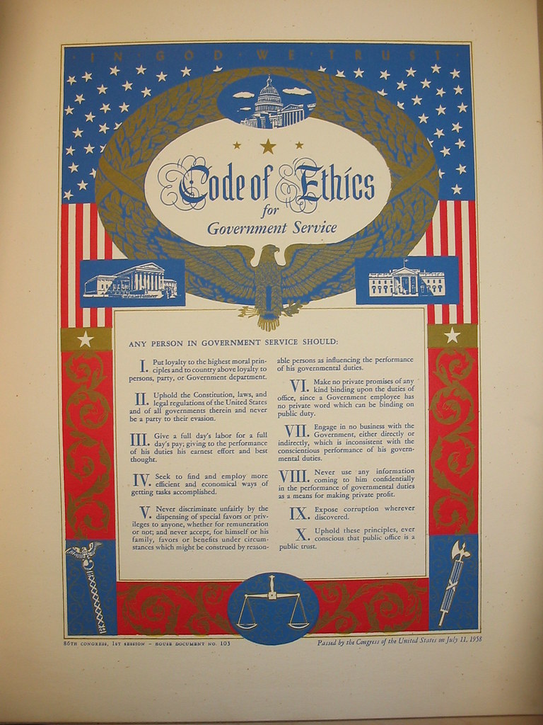 Code of Ethics for Government Service | A one-page poster fe… | Flickr